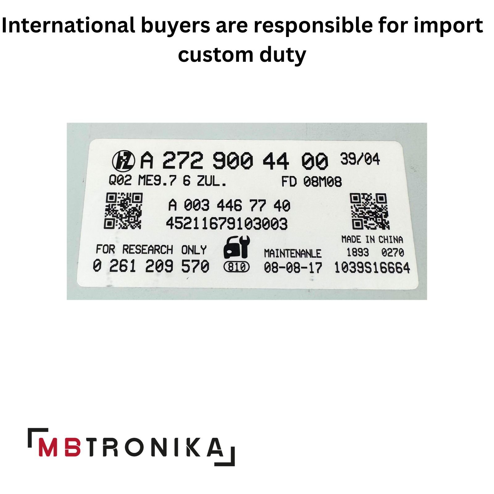 Engine Control Unit for Mercedes Benz M272 V6 engine applicable for many models - Image 4